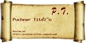 Puchner Titán névjegykártya